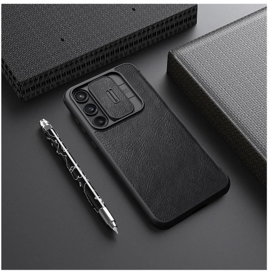 Nillkin Qin Pro Hoesje Samsung Galaxy A55 - Book Case Zwart