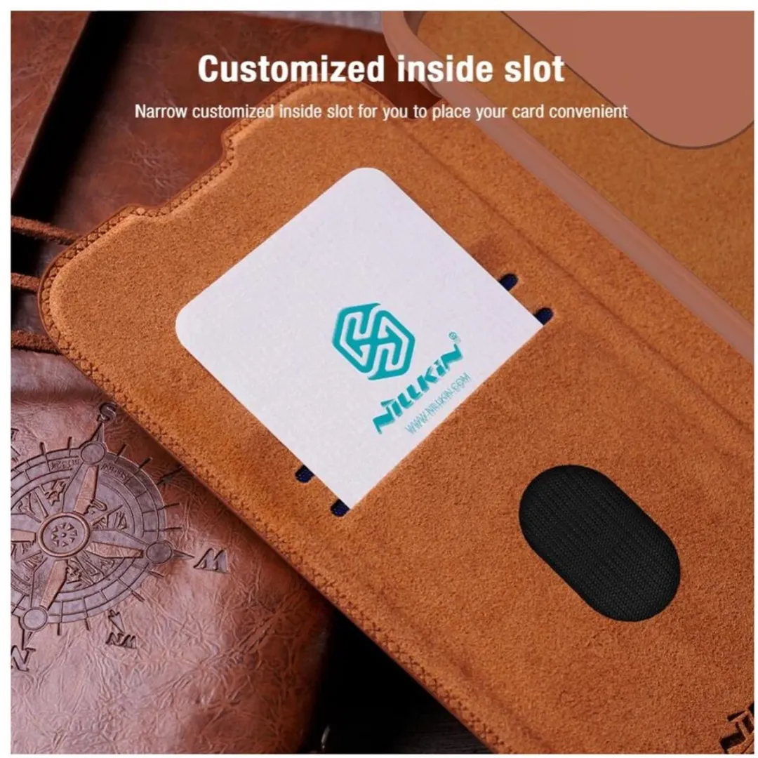 Nillkin Qin Pro Hoesje Samsung Galaxy A55 - Book Case Zwart