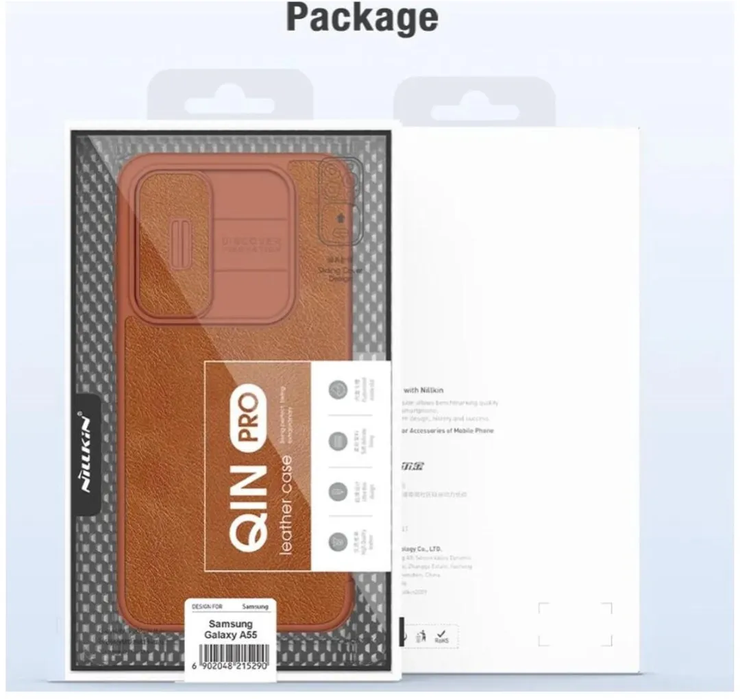 Nillkin Qin Pro Hoesje Samsung Galaxy A55 - Book Case Zwart