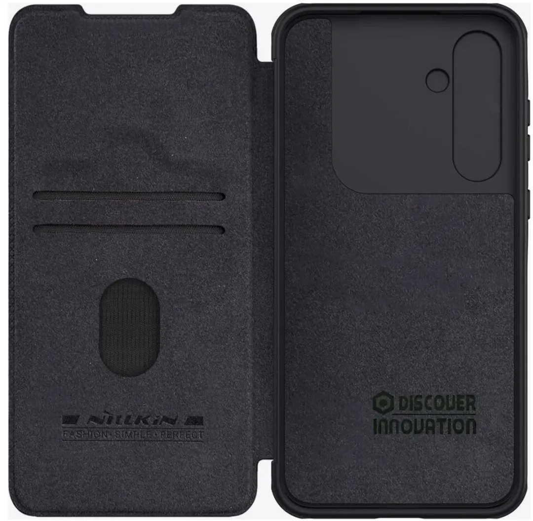 Nillkin Qin Pro Hoesje Samsung Galaxy A55 - Book Case Zwart