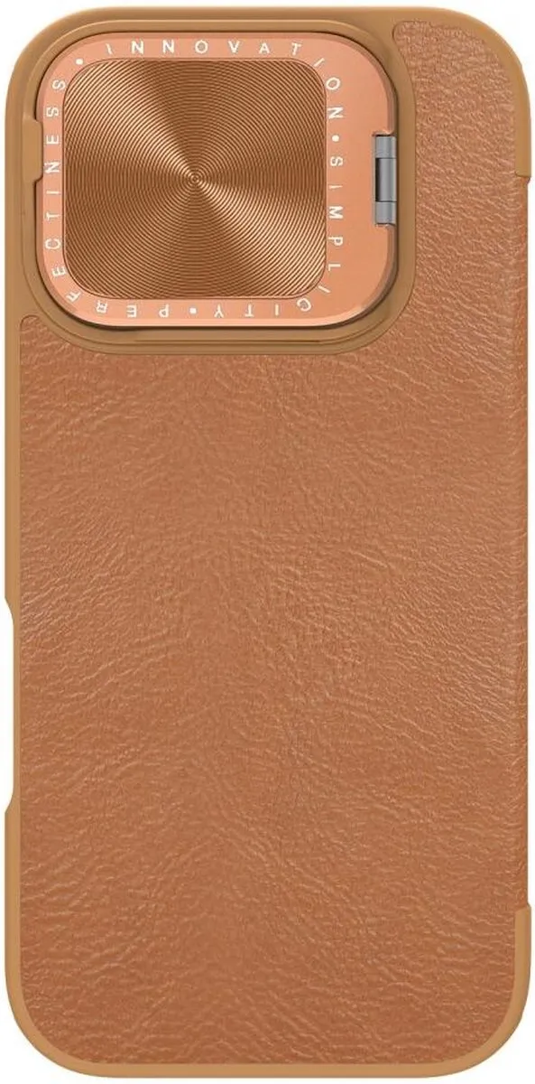 Nillkin Qin Prop Leather Case iPhone 16 Pro Max - Bruin