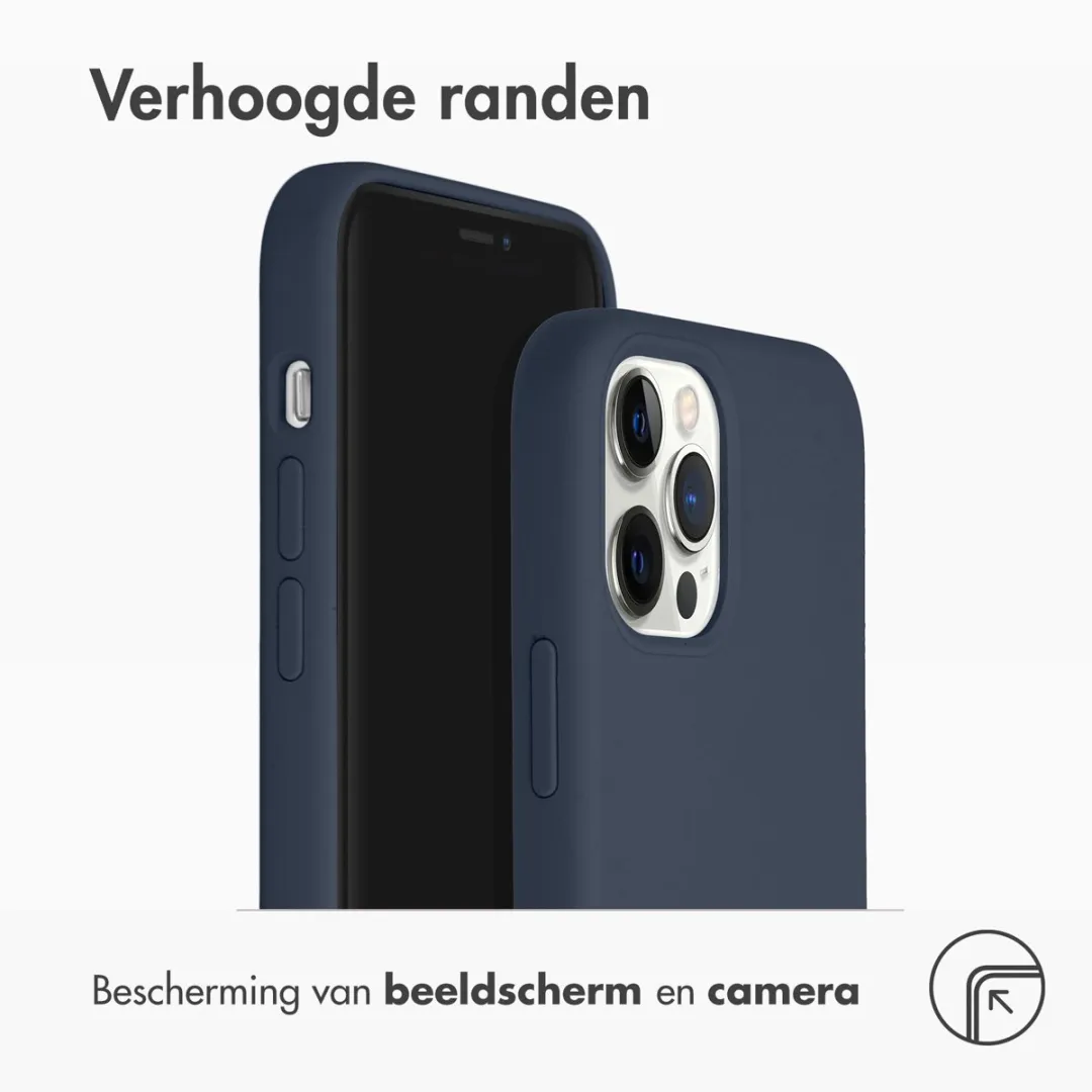 Accezz Hoesje iPhone 12 Pro/12 Donkerblauw - Liquid Silicone