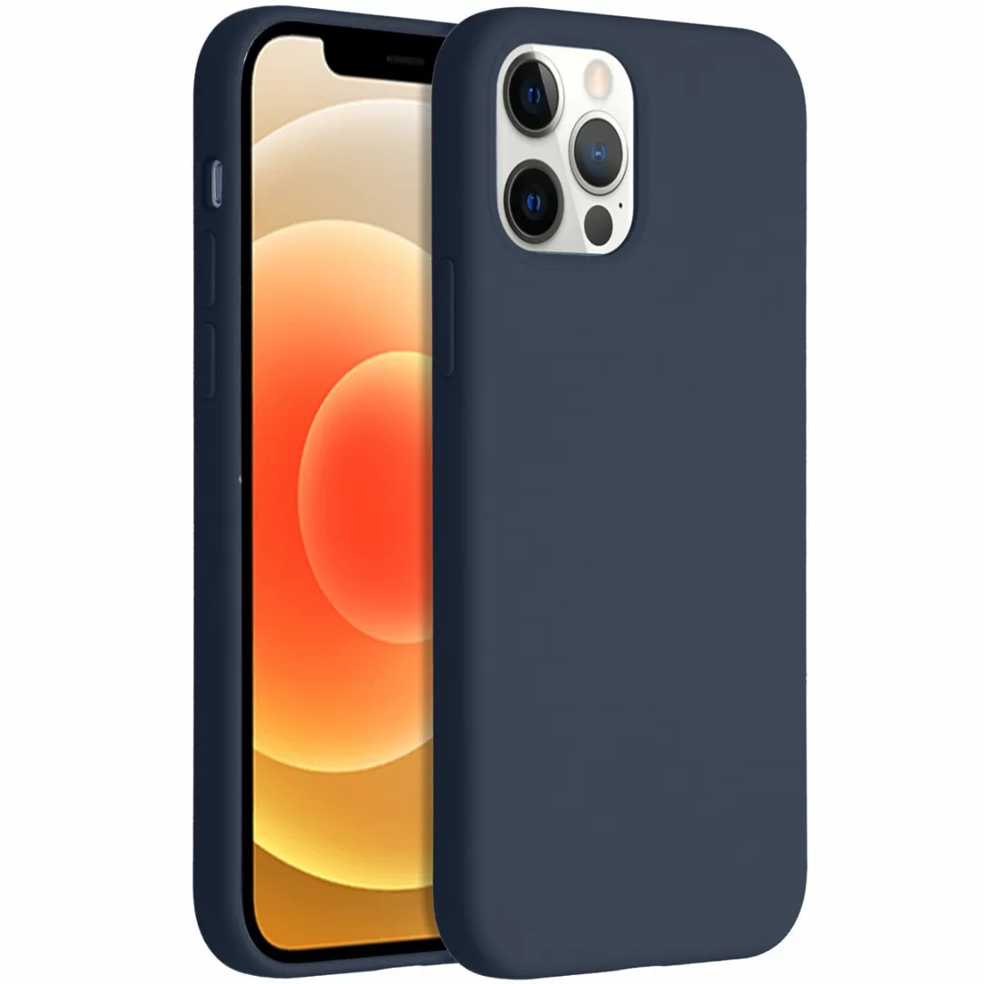 Accezz Hoesje iPhone 12 Pro/12 Donkerblauw - Liquid Silicone
