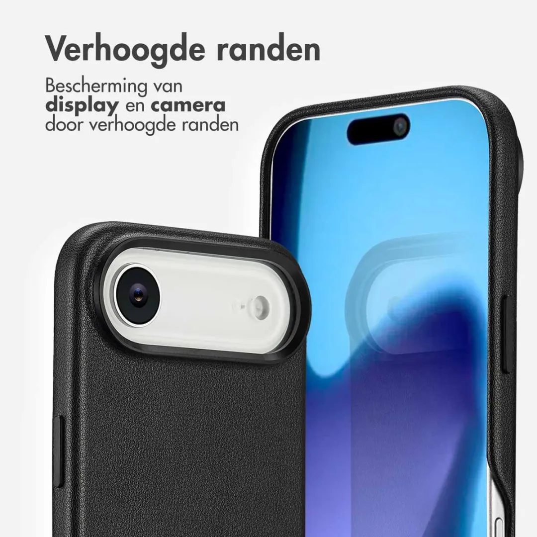 Accezz iPhone 17 Air Hoesje - MagSafe Leather Black - 2 Stuks