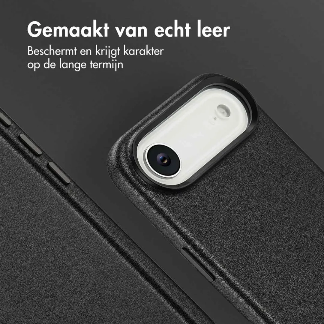 Accezz iPhone 17 Air Hoesje - MagSafe Leather Black - 2 Stuks