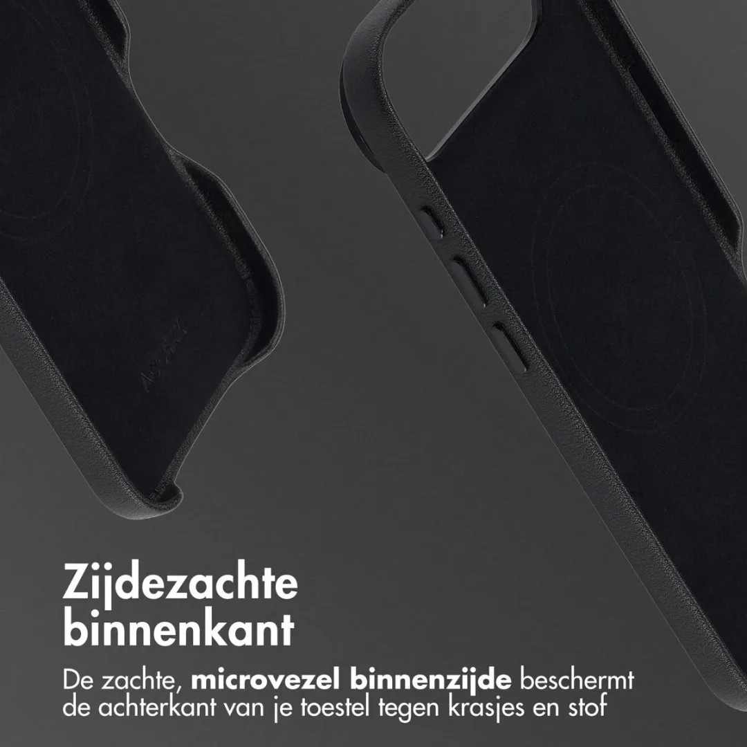 Accezz iPhone 17 Air Hoesje - MagSafe Leather Black - 2 Stuks