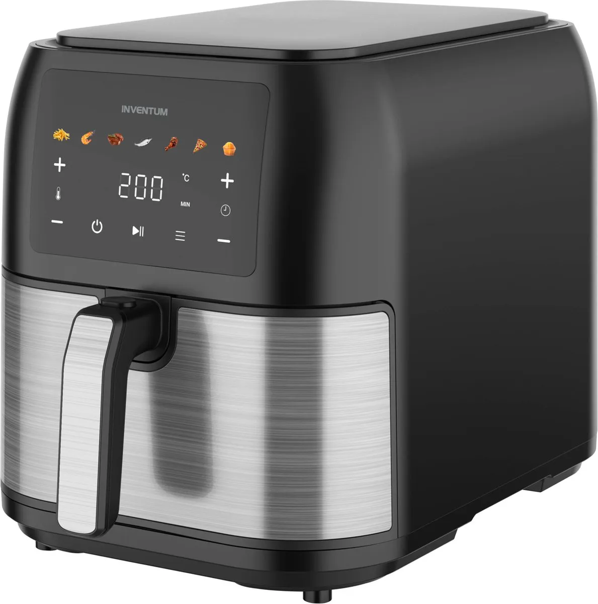 Inventum GF801HLDB Airfryer 8L - 1700W - Zwart/RVS