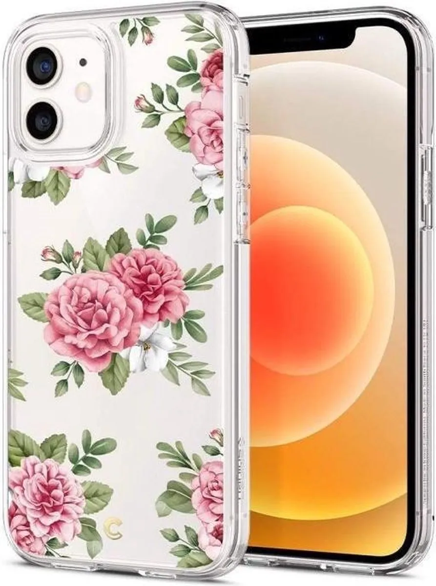 Spigen Ciel iPhone 12/12 Pro Hoesje ACS01828 - Transparant Pink Floral - afbeelding 6 van 6