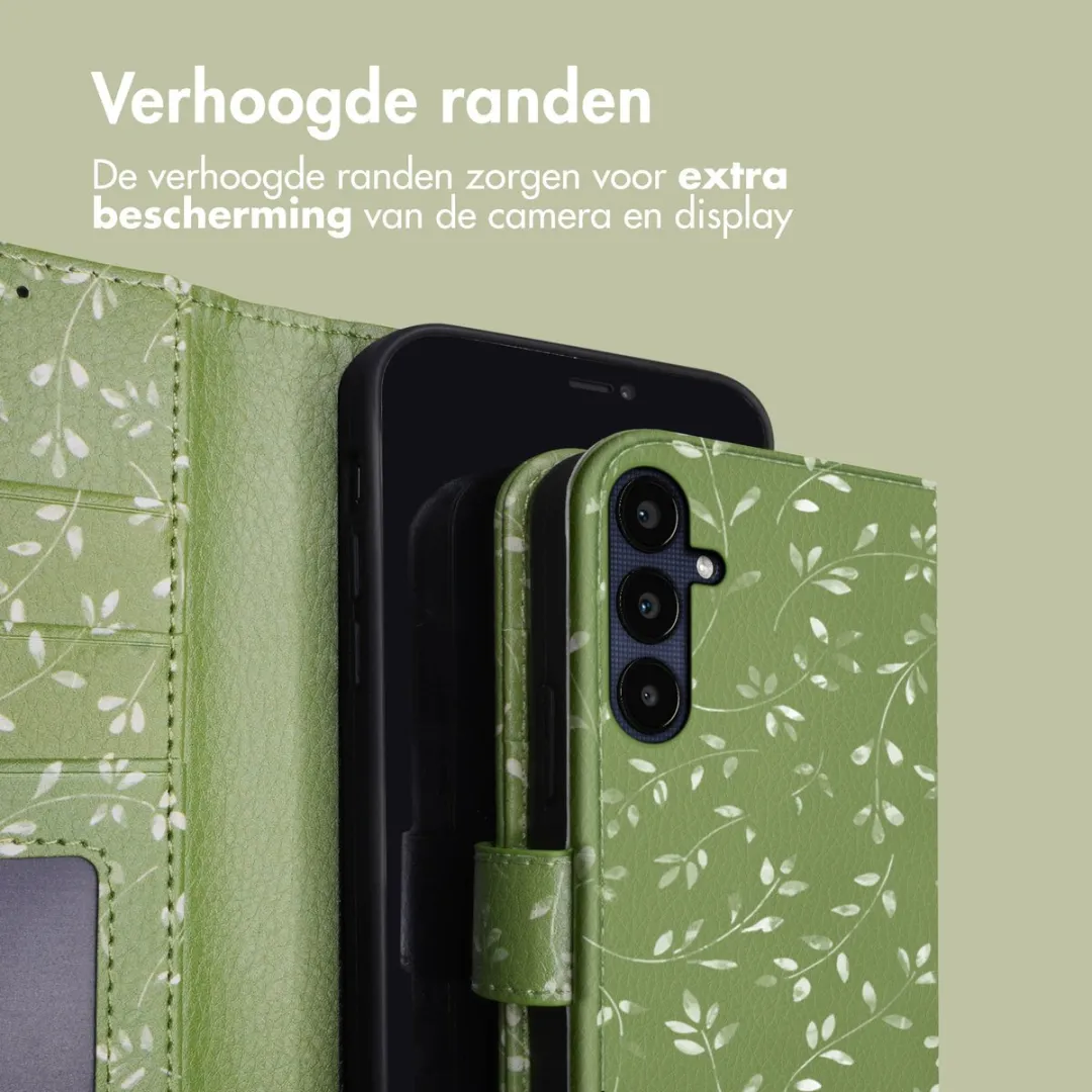 Imoshion Hoesje Samsung Galaxy A25 - Green Flowers - 3 Pasjes - afbeelding 6 van 6