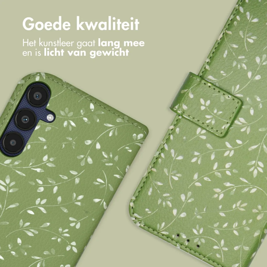 Imoshion Hoesje Samsung Galaxy A25 - Green Flowers - 3 Pasjes