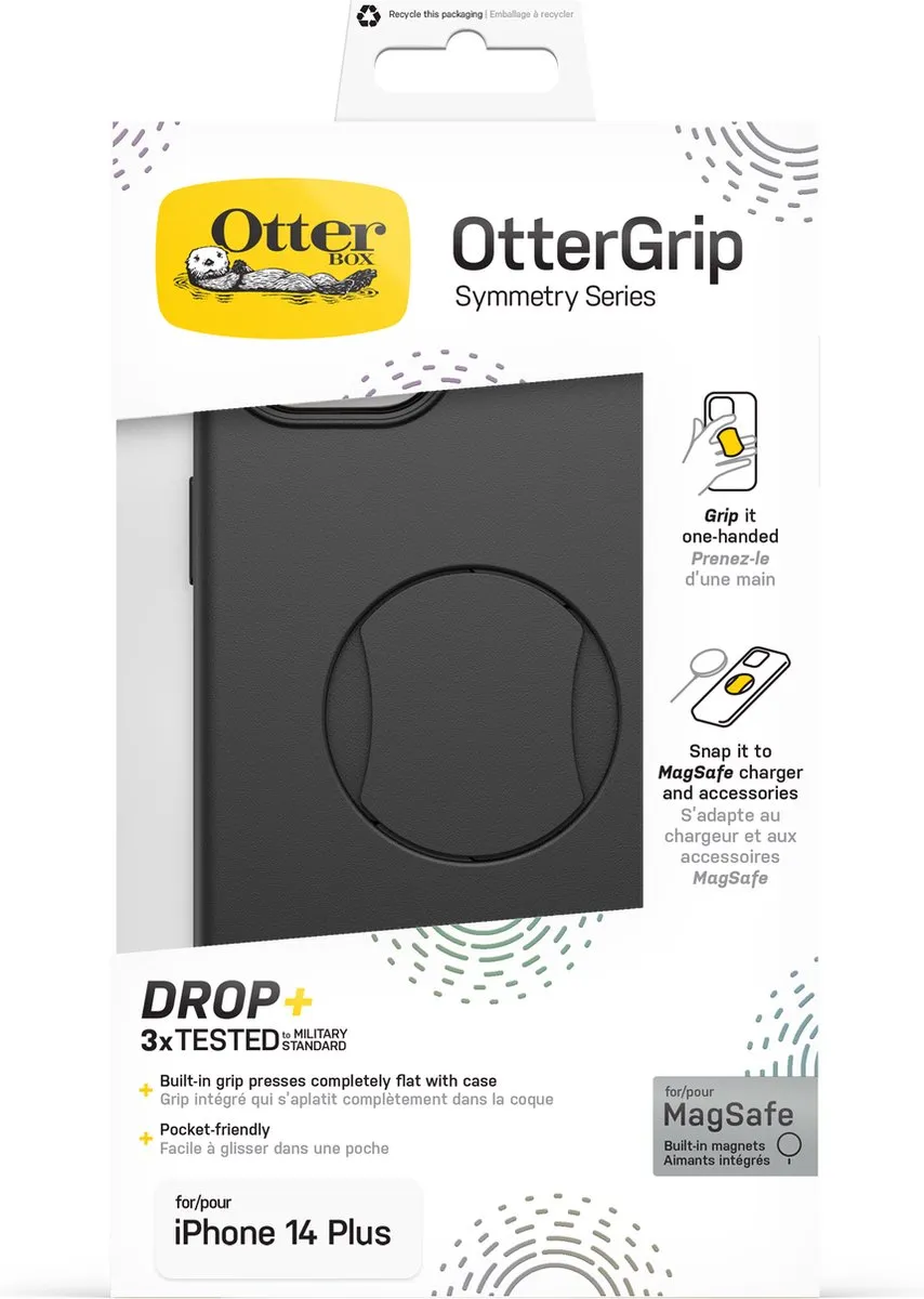 OtterBox OtterGrip Symmetry Hoesje 77-89335 - iPhone 14 Plus - Zwart - afbeelding 6 van 6