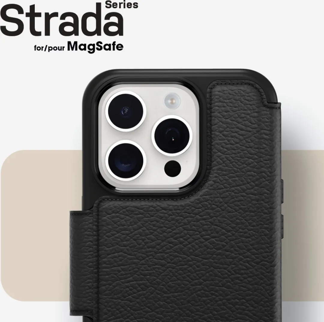 OtterBox Strada 77-93560 Hoes - iPhone 15 Pro - Echt Leer - Zwart