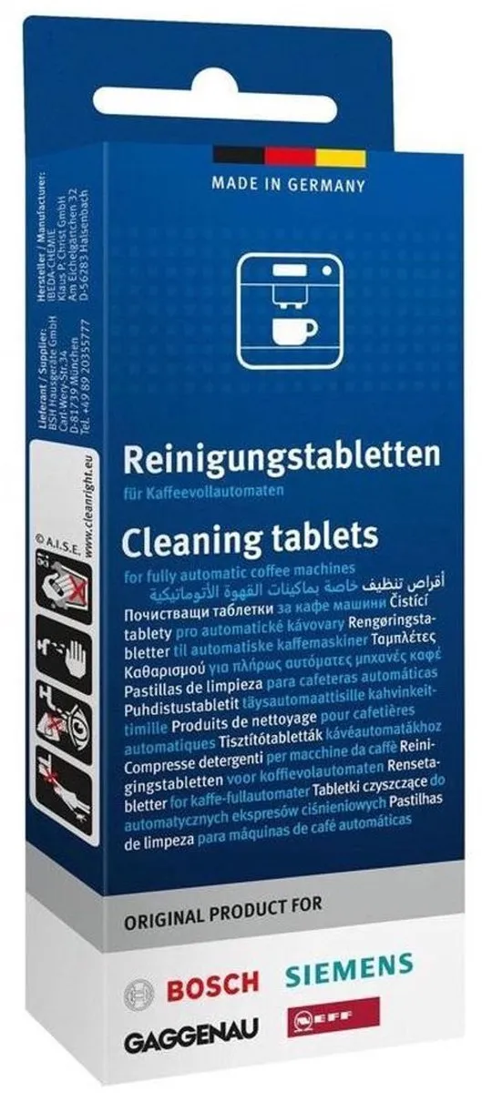 Bosch Siemens Reinigingstabletten 21 Stuks - o.a. Dolce Gusto/Nespresso