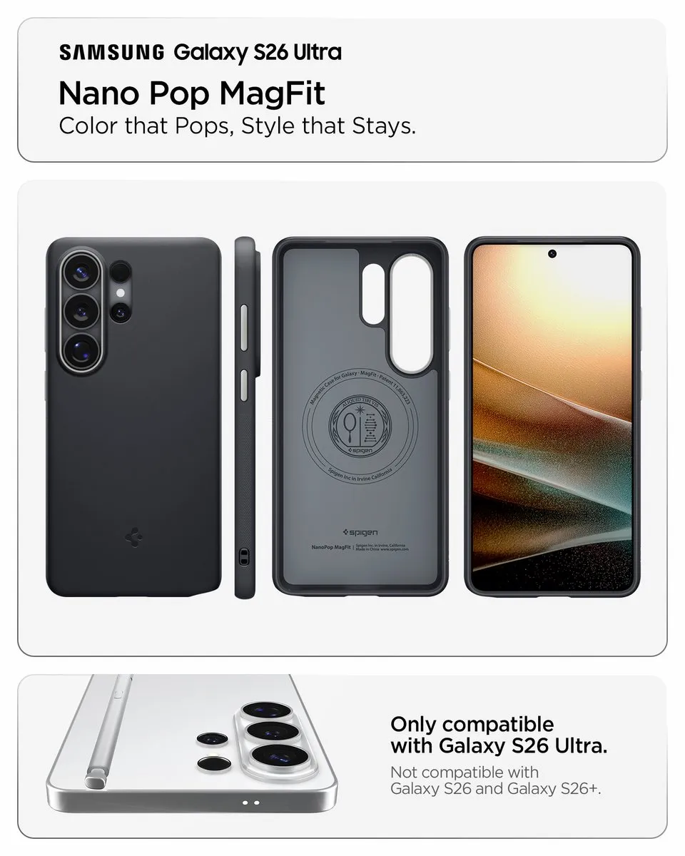 Spigen Nano Pop MagFit Backcover S26 Ultra - Zwart
