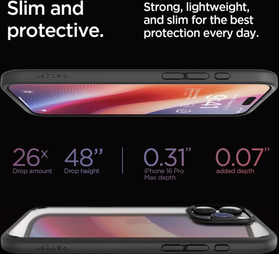 Spigen Ultra Hybrid Hoesje ACS07996 - iPhone 16 Pro Max - Zwart - afbeelding 6 van 6