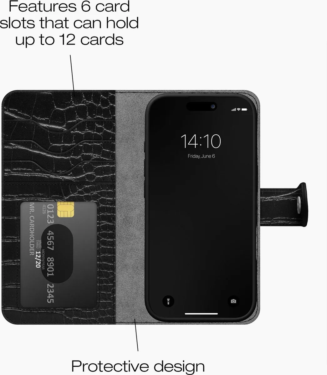 iDeal of Sweden Magnet Wallet+ iPhone 16 Pro - 12 Pasjes - Zwart - afbeelding 3 van 6