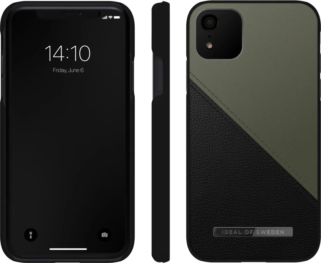 iDeal of Sweden Atelier Case Unity iPhone 11/XR - Onyx Black Khaki - afbeelding 3 van 6