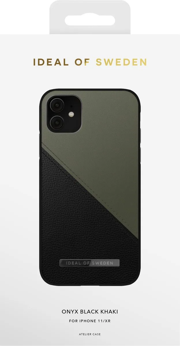 iDeal of Sweden Atelier Case Unity iPhone 11/XR - Onyx Black Khaki - afbeelding 2 van 6