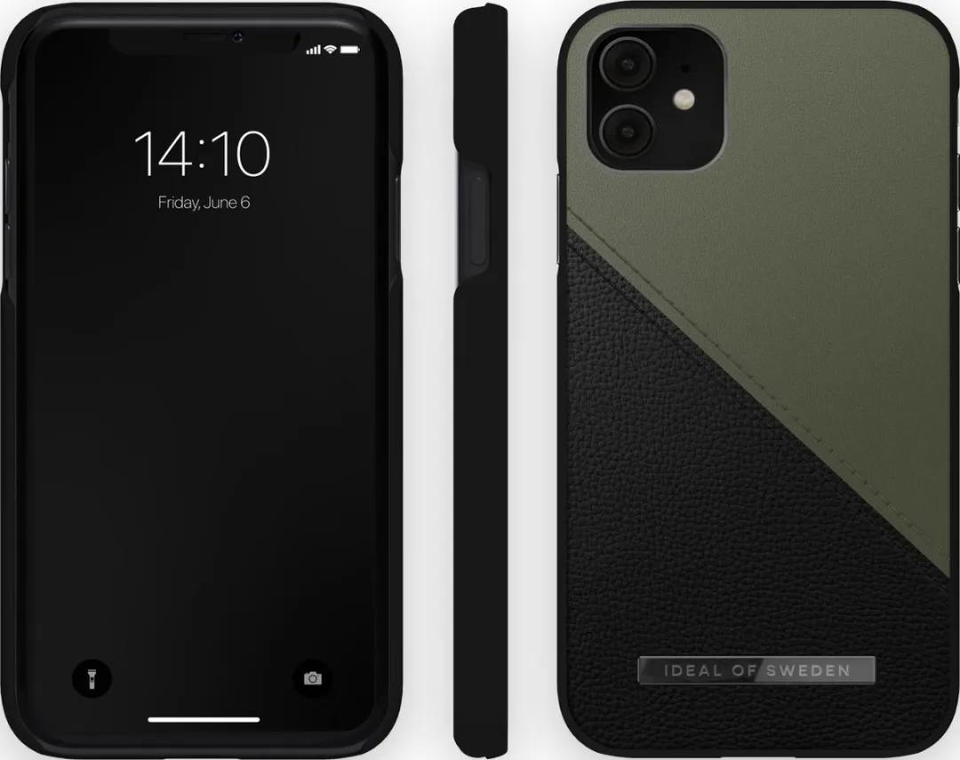 iDeal of Sweden Atelier Case Unity iPhone 11/XR - Onyx Black Khaki - afbeelding 5 van 6