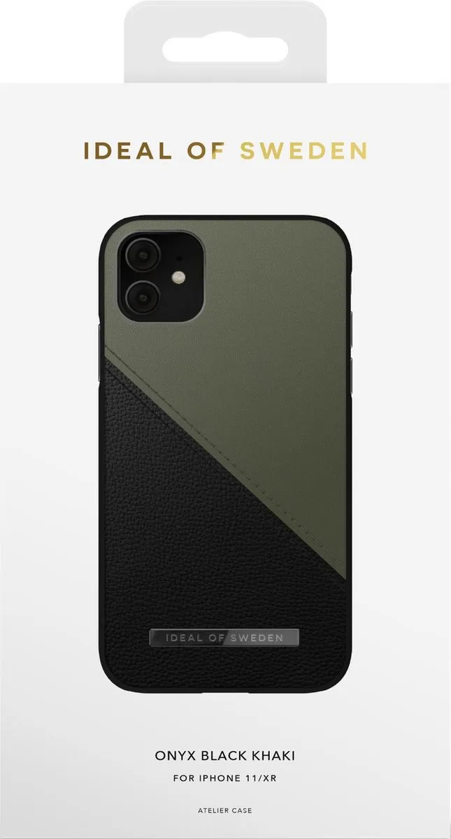 iDeal of Sweden Atelier Case Unity iPhone 11/XR - Onyx Black Khaki - afbeelding 4 van 6