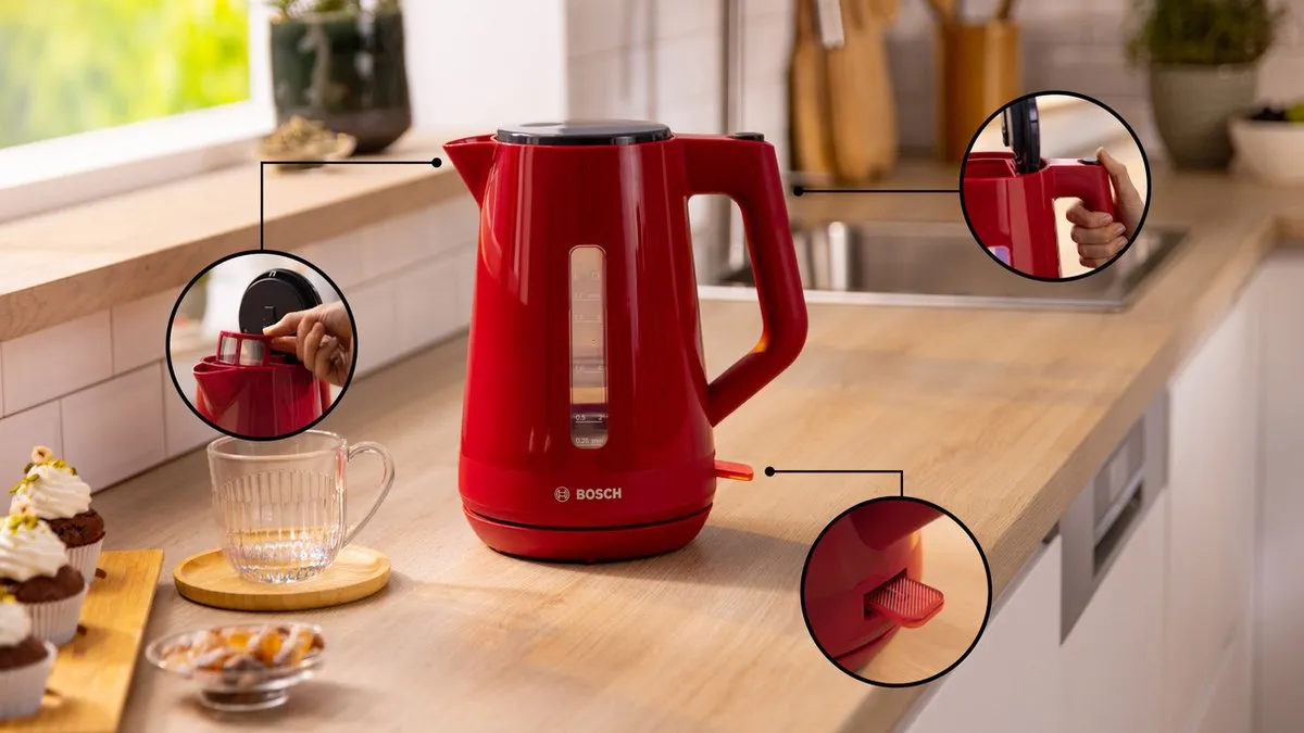 Bosch TWK1M124 MyMoment Waterkoker - 2400W - 1.7L - Rood - afbeelding 6 van 6