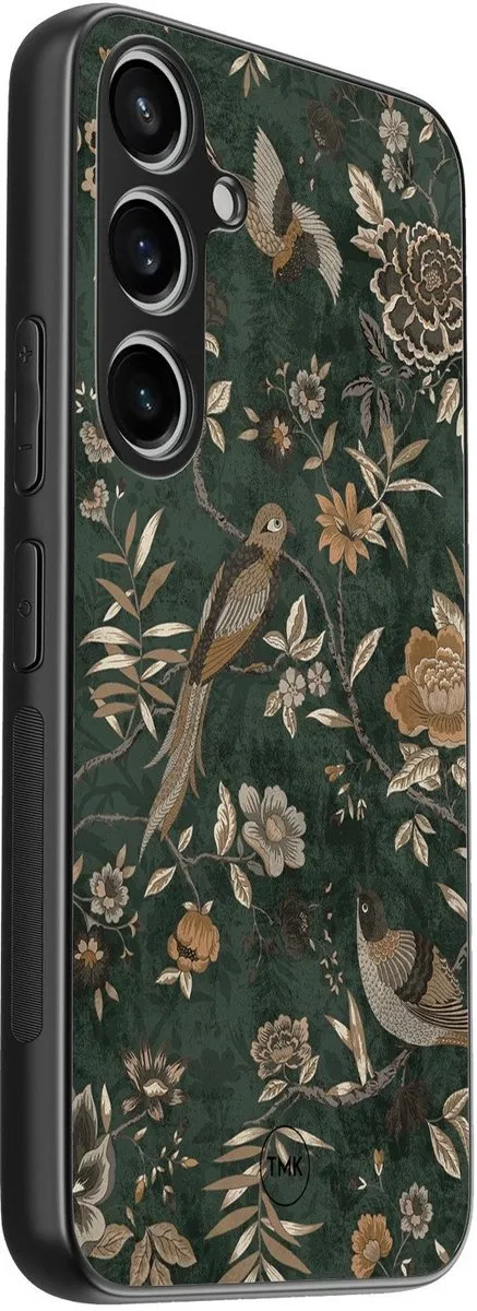 Casevibes Samsung Galaxy A15 Hoesje - Khaki Golden Flowers