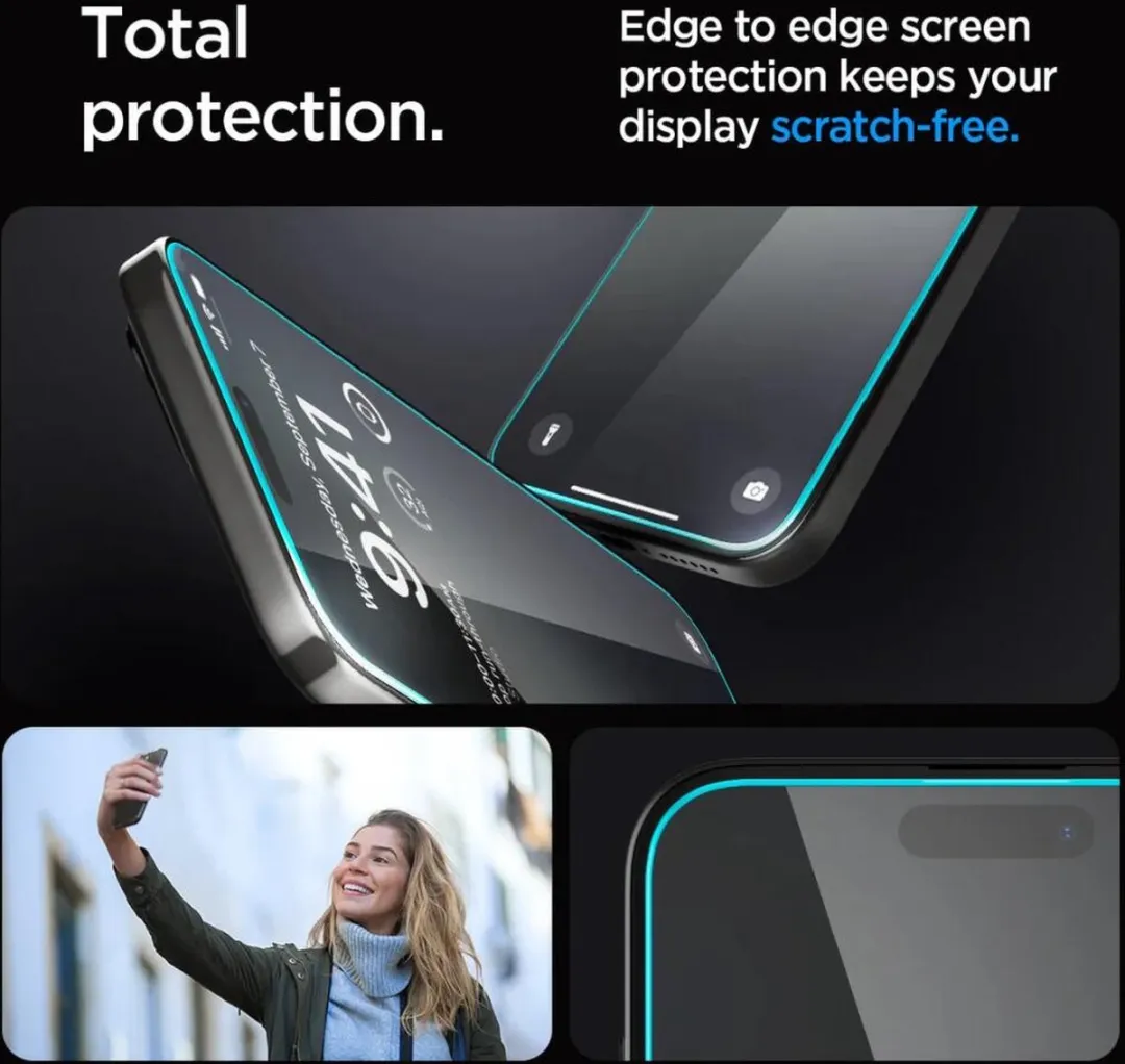 Spigen Glas.tR EZ Fit iPhone 15 Pro - Verhard Glas - afbeelding 6 van 6