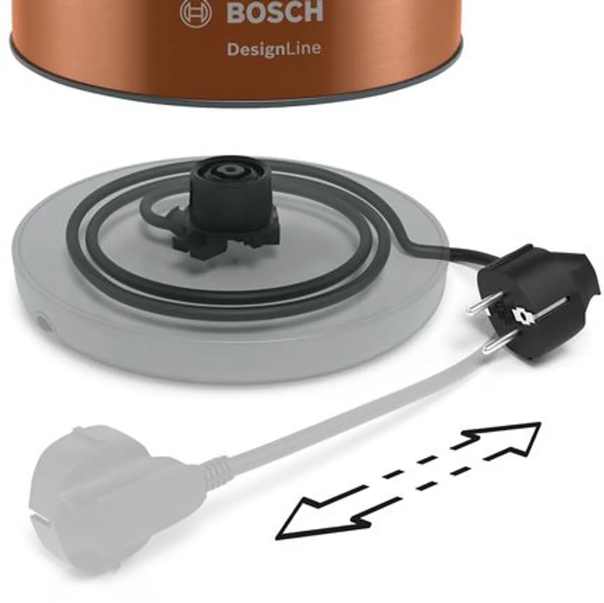 Bosch TWK4P439 DesignLine Waterkoker 2400W 1.7L - Koper/Zwart - afbeelding 6 van 6