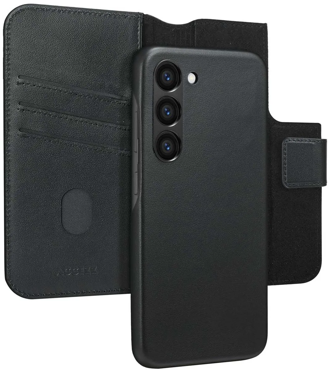 Accezz Galaxy S23 Hoesje 2-in-1 Leather Bookcase - Zwart