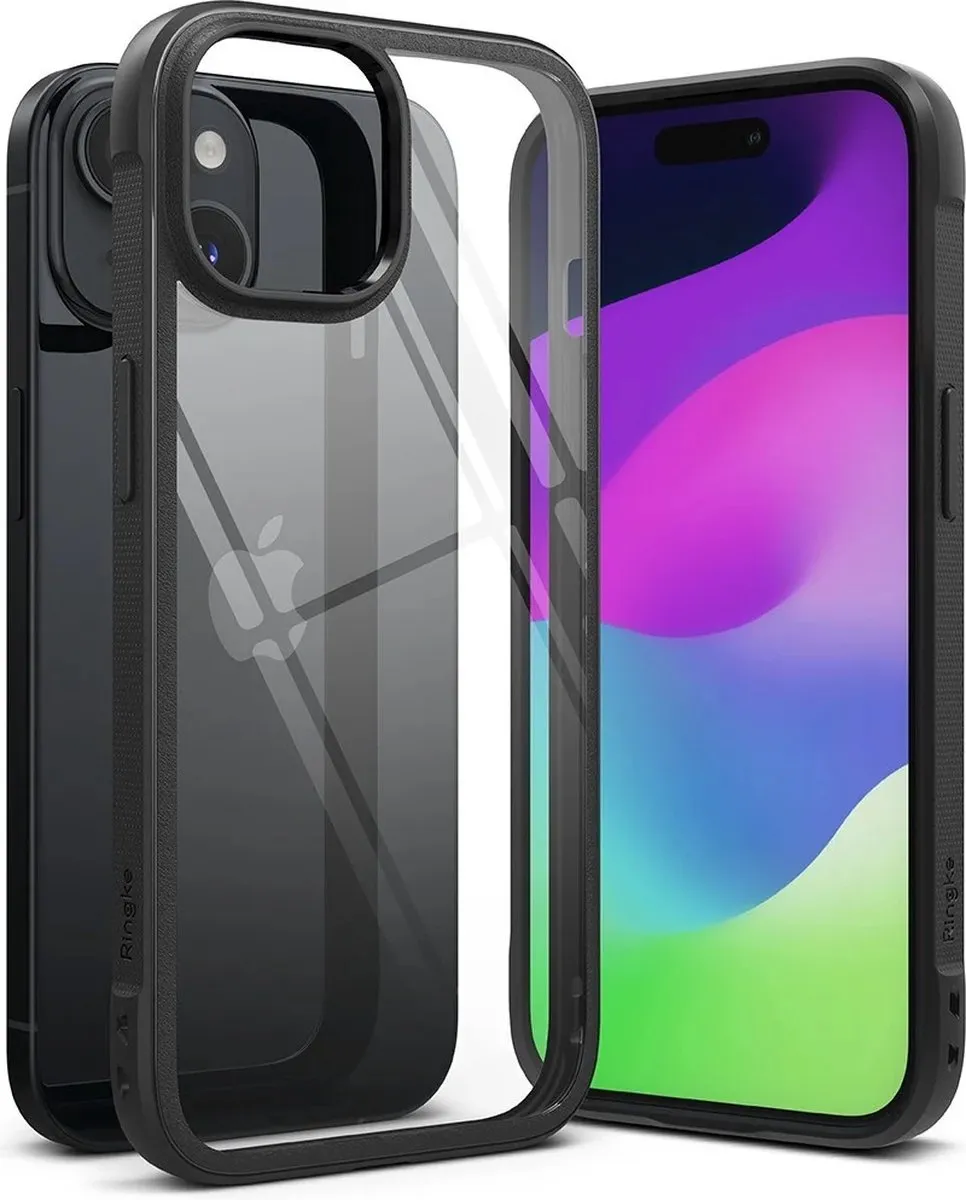 Ringke Fusion Bold Hoesje iPhone 15 - Transparant Zwart