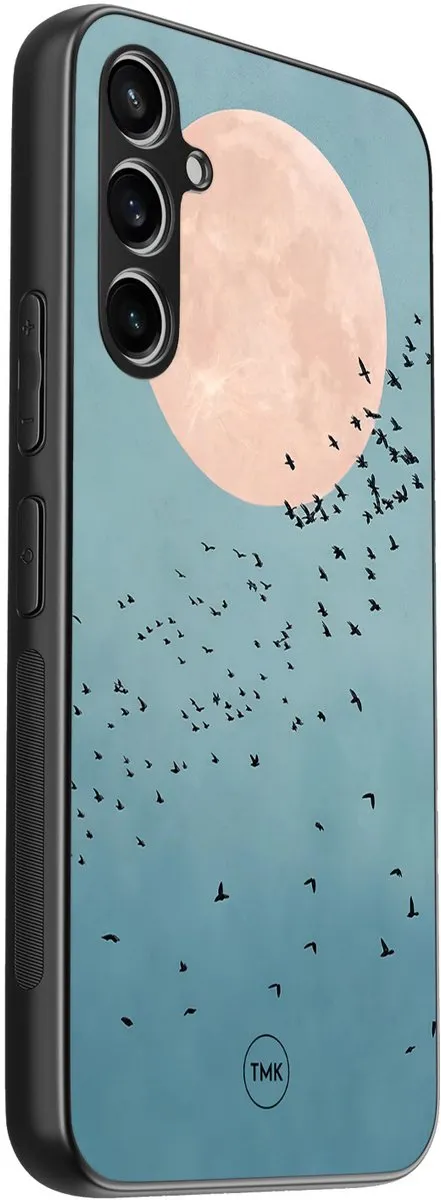Casevibes Galaxy A54 Moon Birds Hoesje - Blauw