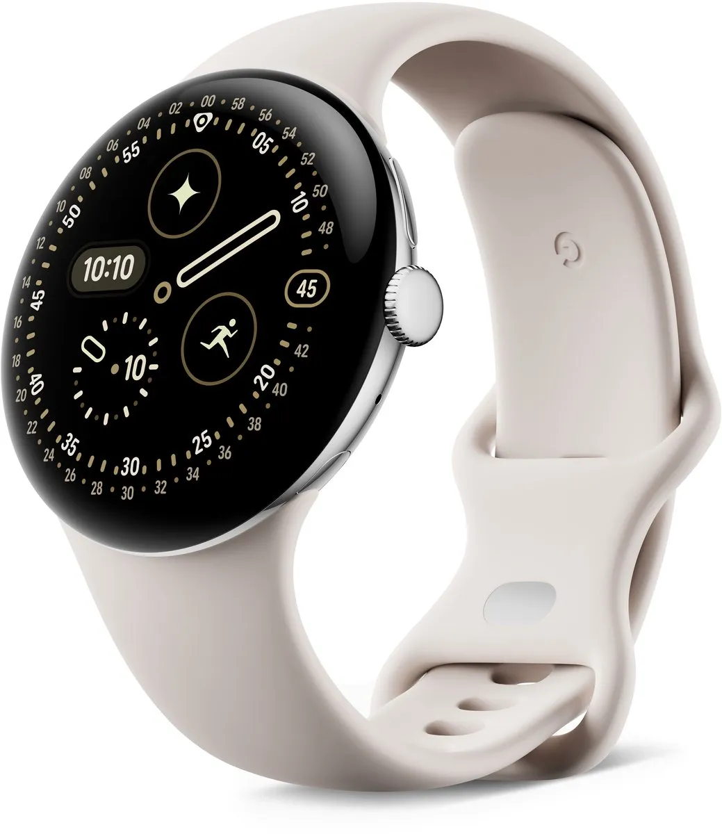 Google Pixel Watch 4 Smartwatch 45mm - Zilver/Porselein