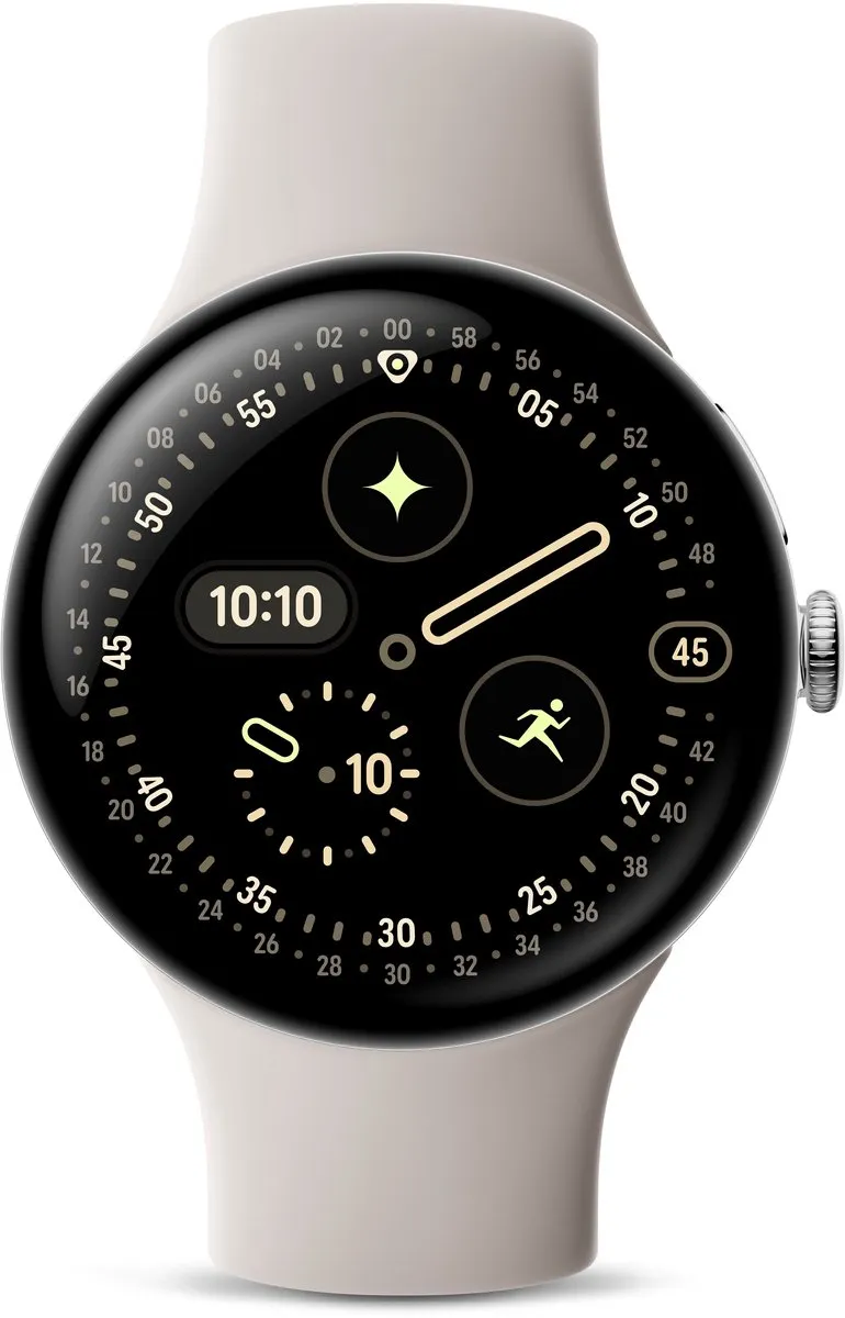 Google Pixel Watch 4 Smartwatch 45mm - Zilver/Porselein