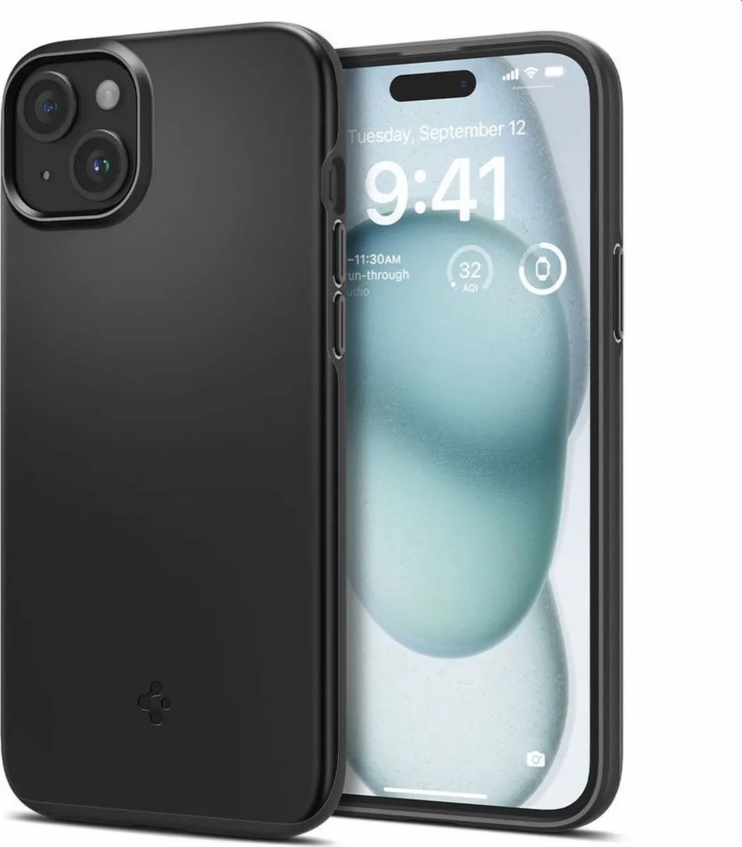 Spigen Thin Fit Case ACS06776 iPhone 15 - Zwart