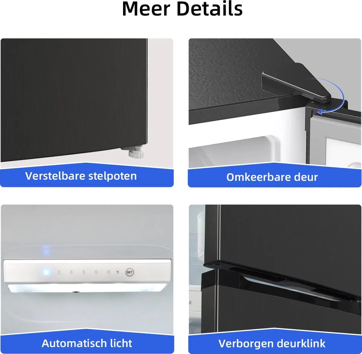 CHiQ FBM260L Koel-Vriescombinatie 260L - Donker RVS - afbeelding 6 van 6