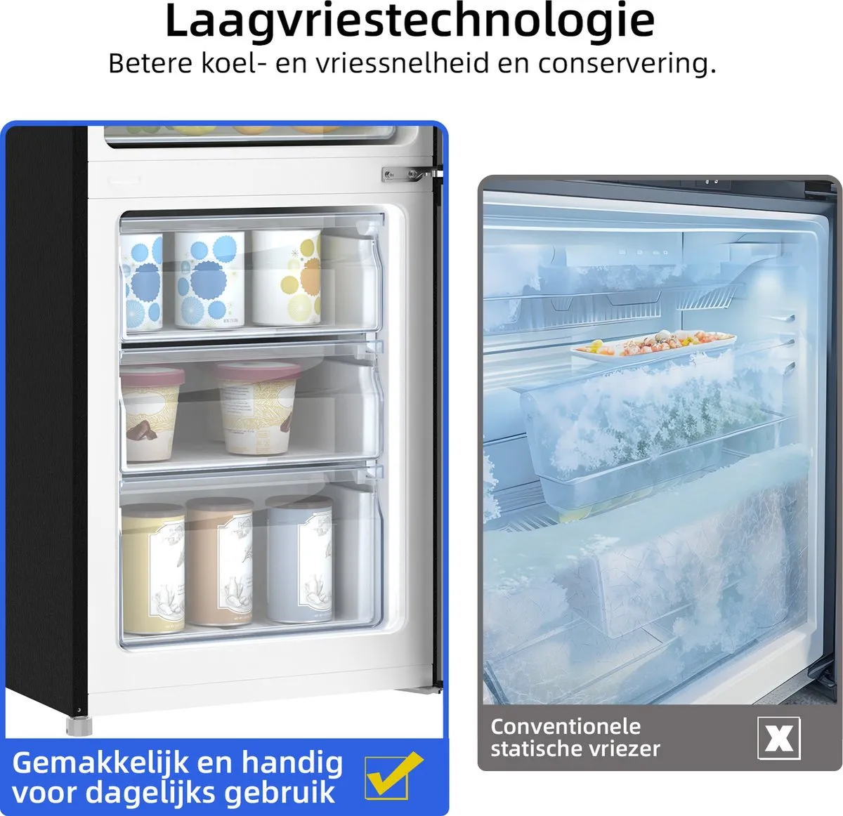 CHiQ FBM260L Koel-Vriescombinatie 260L - Donker RVS
