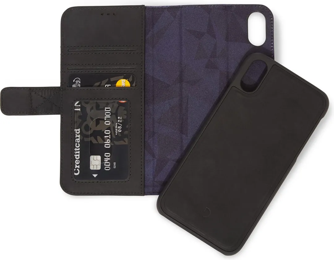 Decoded Leather Wallet iPhone XR D8IPO61DW1BK - Zwart