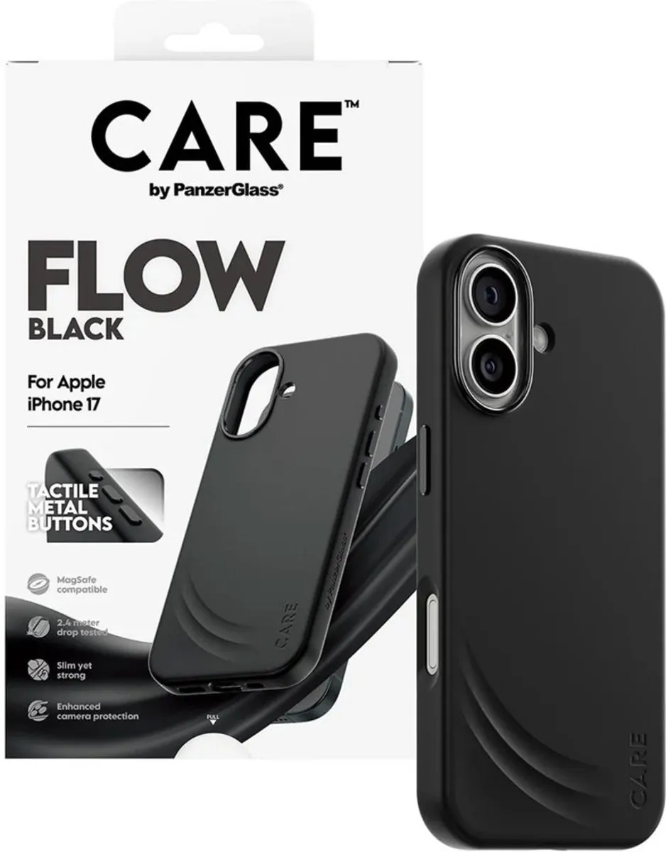 PanzerGlass Case Onderhoud Flow iPhone 17 Magsafe - 5715685027239 - Zwart