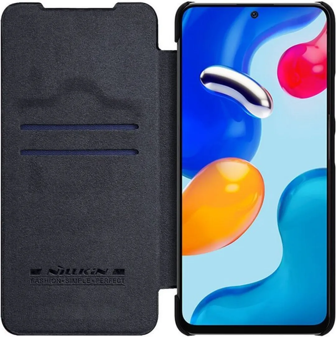 Nillkin Qin PU Leather Book Case Xiaomi Redmi Note 11S - Zwart - afbeelding 5 van 5