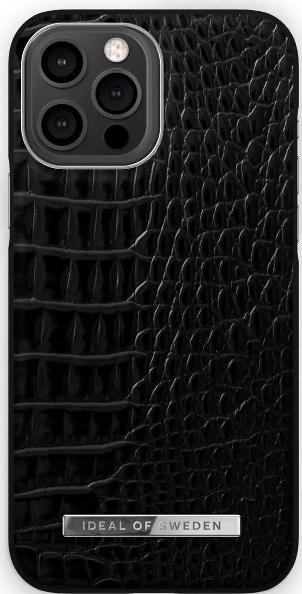 iDeal of Sweden Atelier Case iPhone 12 Pro Max Neo Noir Croco Silver