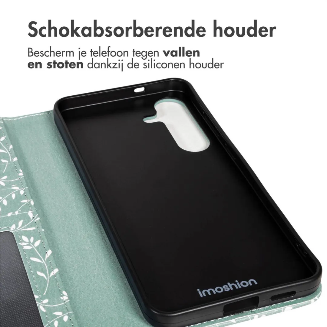 Imoshion Hoesje Samsung Galaxy S25 FE Smoke Green Flowers - 3 Pasjes - afbeelding 3 van 5