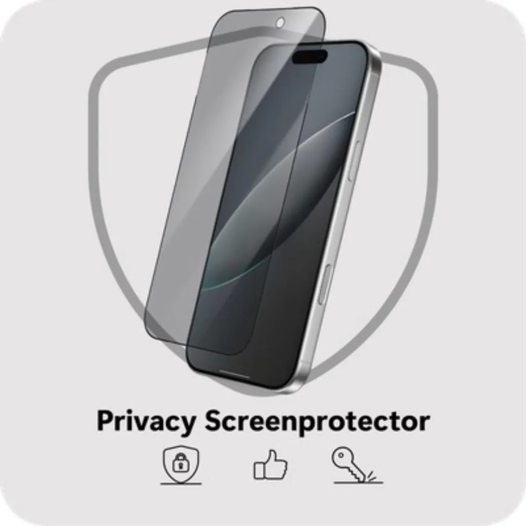 Just in Case Cazy Privacy Screenprotector iPhone 17/17 Pro/16 Pro - Anti-Spy Glas