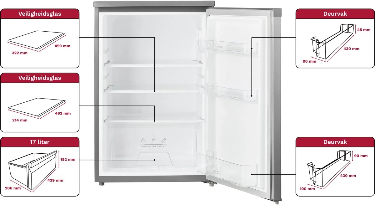 Inventum KK550S Koelkast 131L - RVS