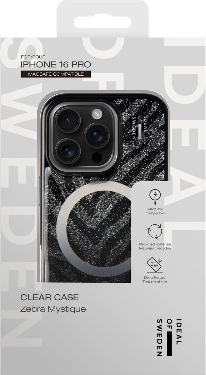 iDeal of Sweden Clear Case iPhone 16 Pro - Zebra Mystique - IDCLCMS-I2461P-573