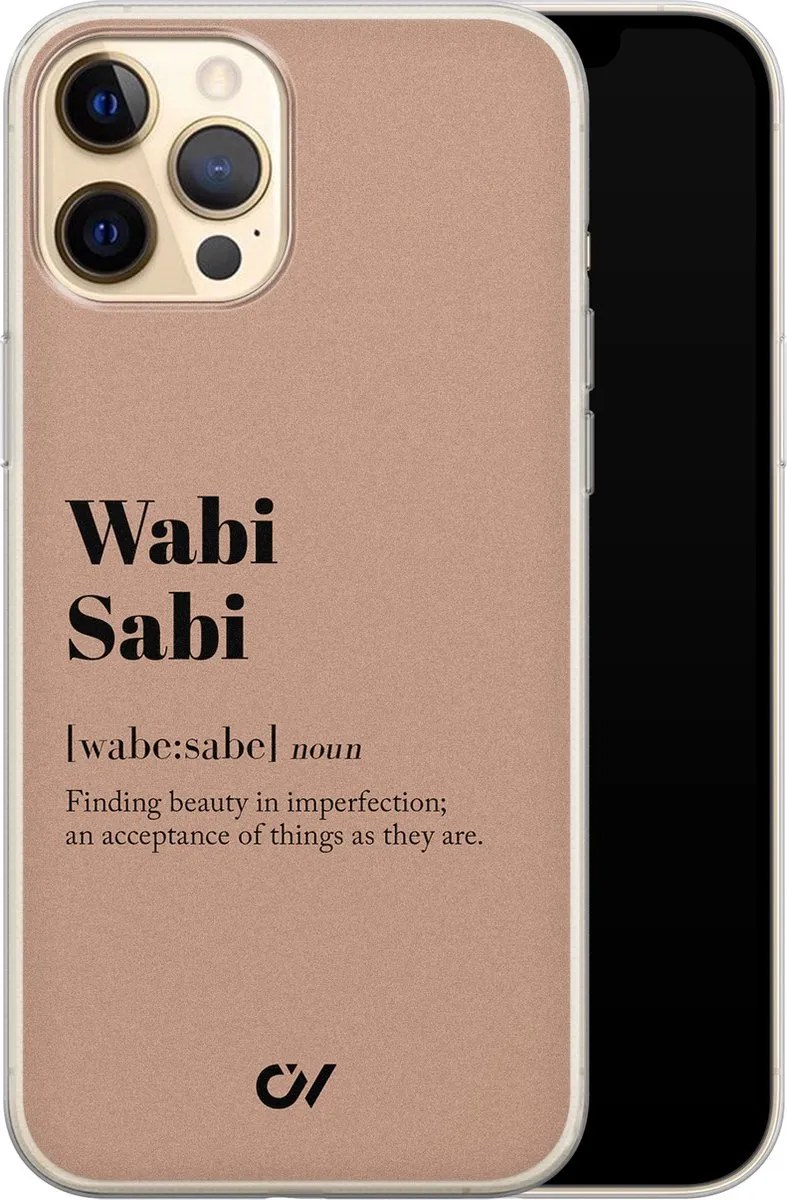 Casevibes Hoesje iPhone 12 Wabi Sabi - Bruin - A/13/UV/038