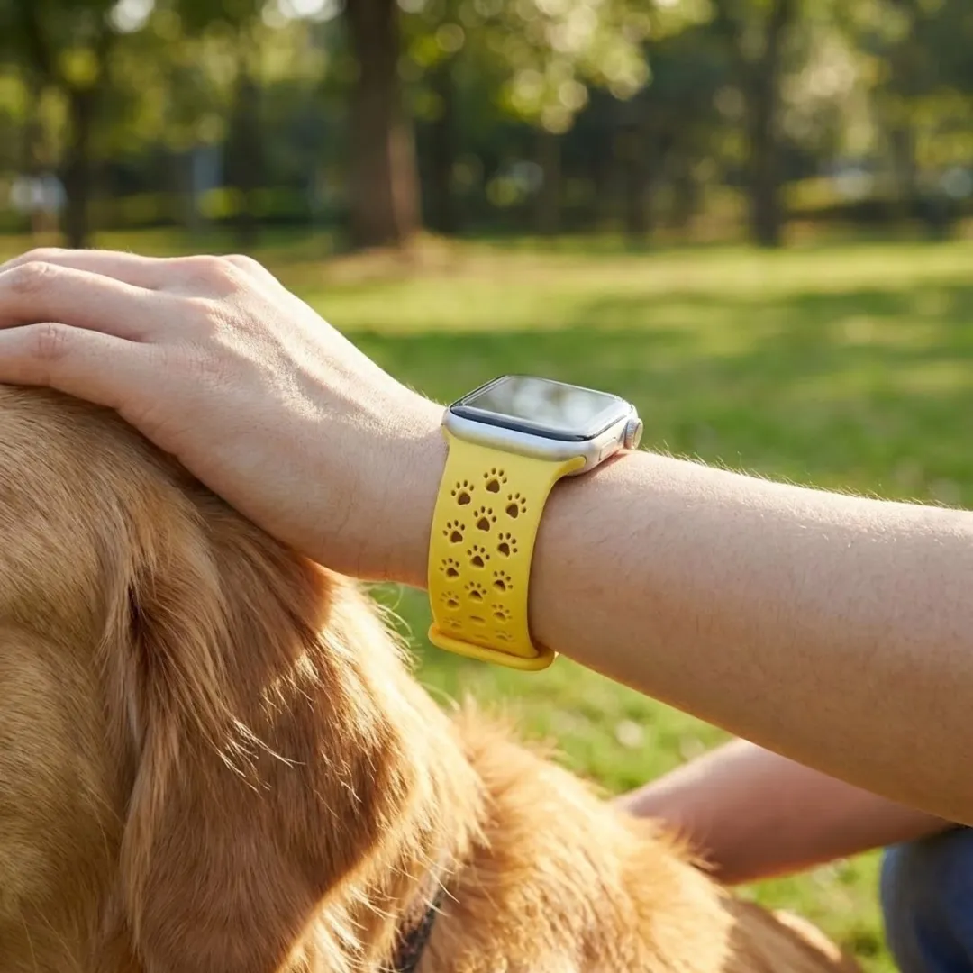NUVEX Geel Siliconen Horlogebandje Apple Watch - One Size