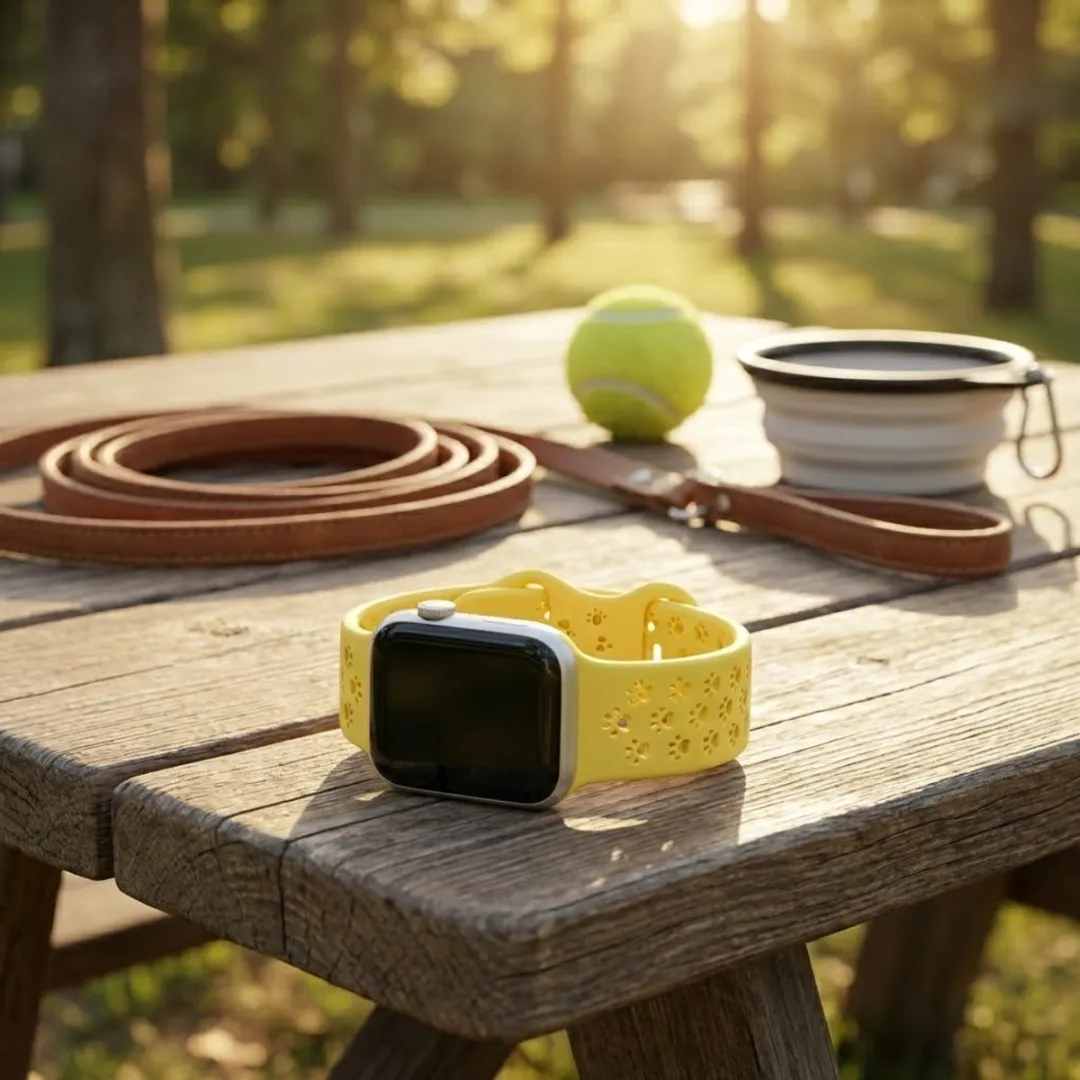 NUVEX Geel Siliconen Horlogebandje Apple Watch - One Size