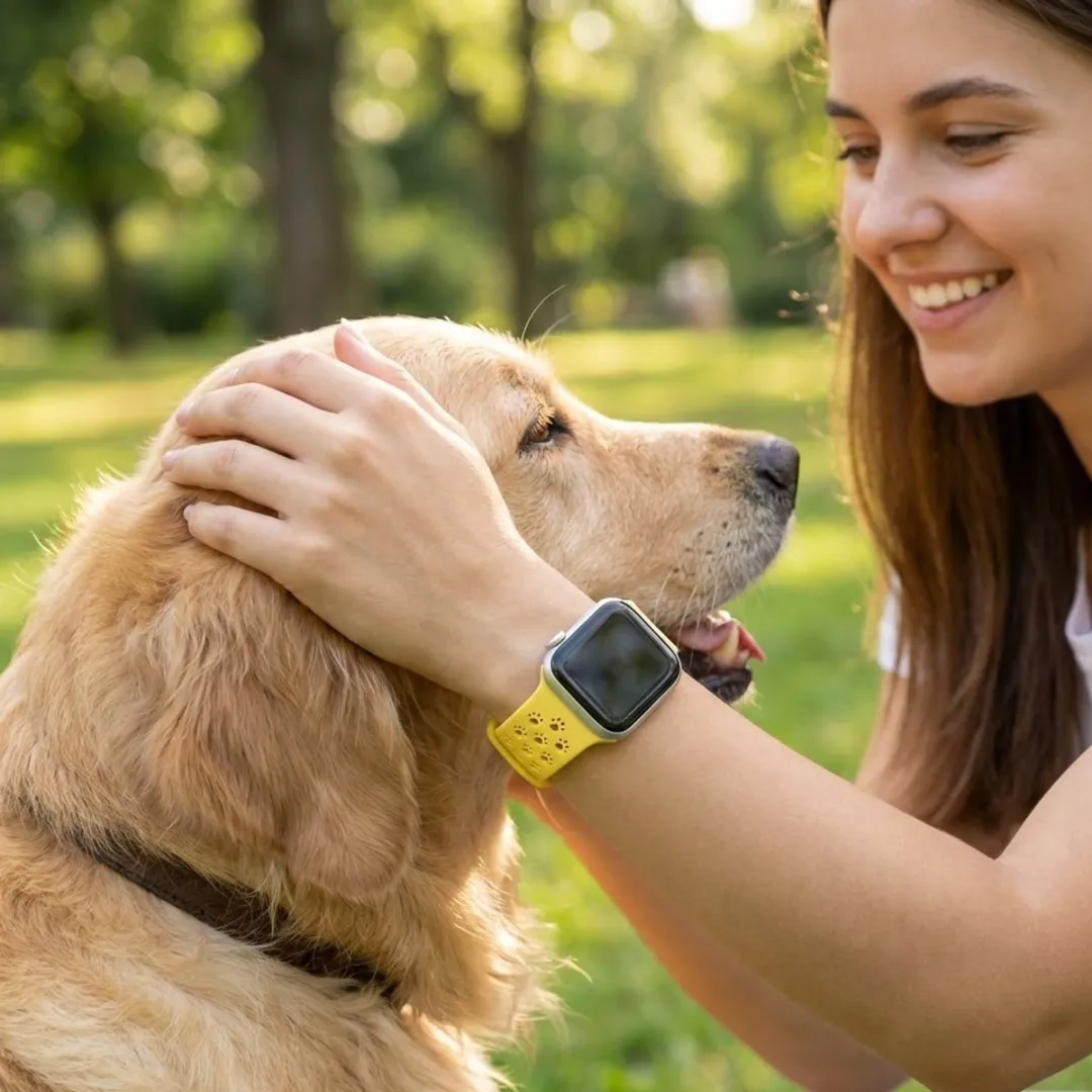NUVEX Geel Siliconen Horlogebandje Apple Watch - One Size