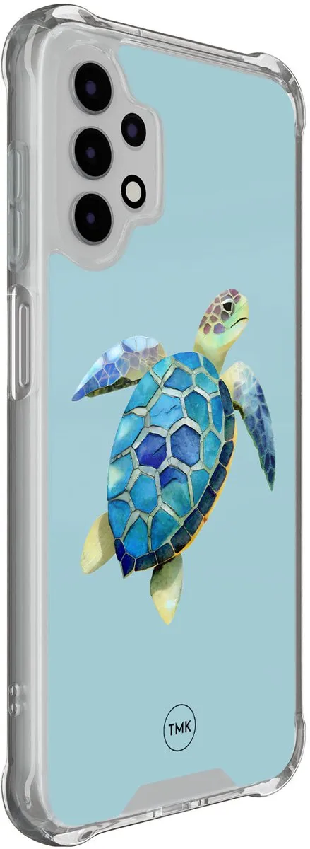 Casevibes Shockproof Hoesje Samsung Galaxy A13 4G - Blauw Schildpad