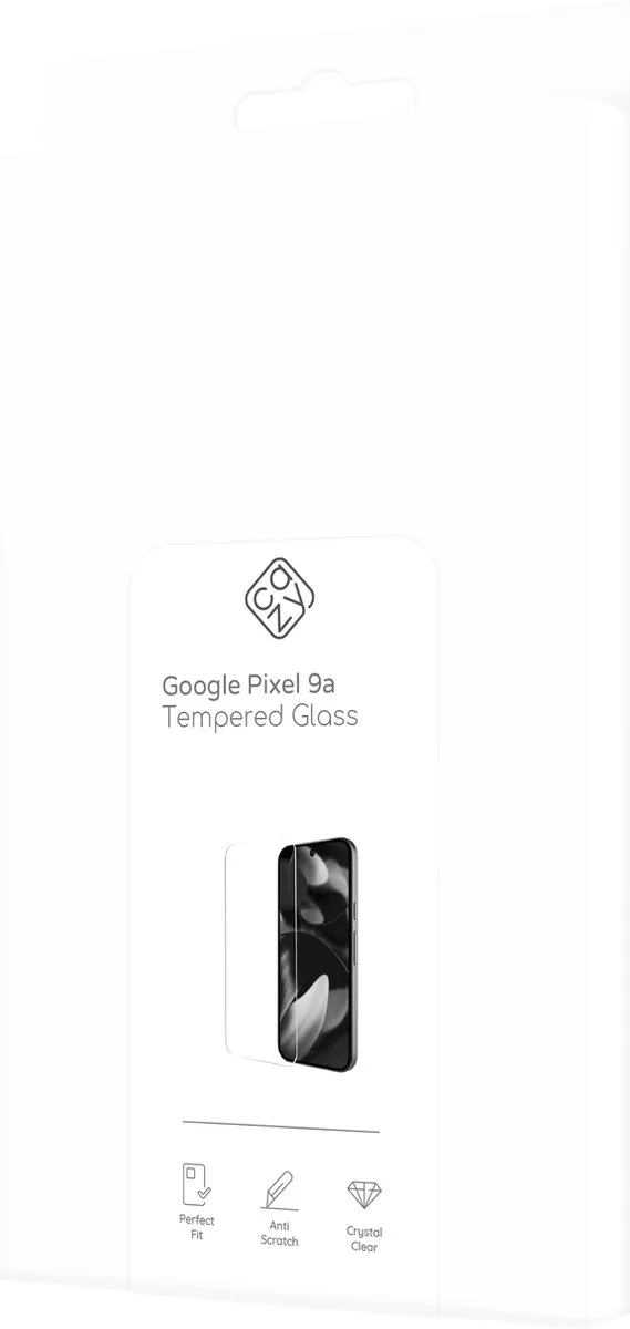 Just in Case Cazy Screenprotector Google Pixel 9a - Gehard Glas